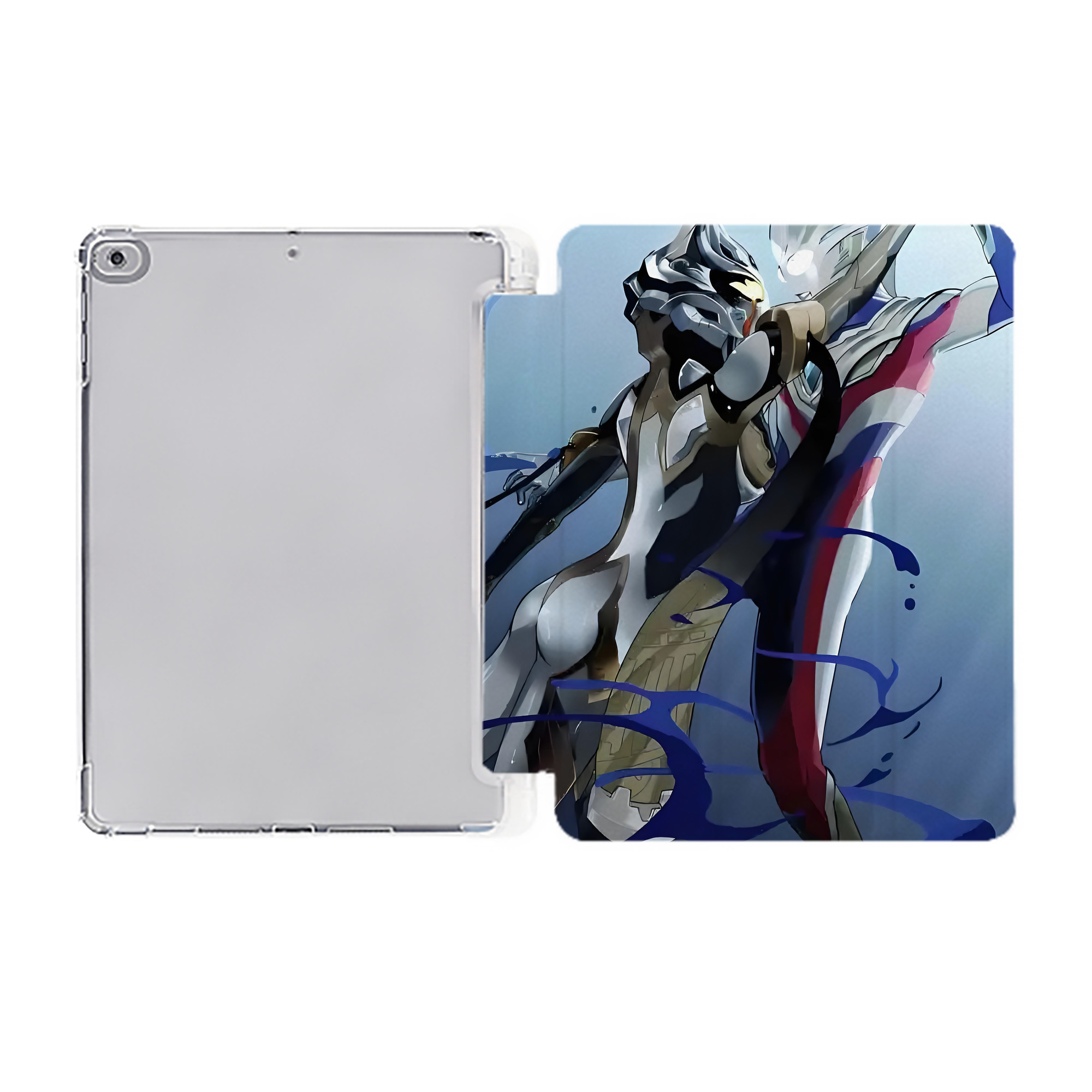 （画像用） ウルトラマン Ultraman IPad ケース ペン収納付き 三つ折りスタンド PUレザー×シリコン 対応機種9.5/10.5/10.9インチ